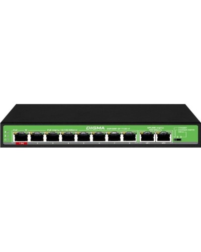 DSP208F-2F-T120 DSP208F-2F-T120 V1 (L2) 10х100Мбит/с 8PoE 8PoE+ 120W. Коммутатор с питанием по PoE. Digma в Воронеже