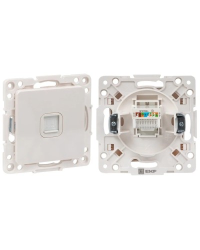 Стокгольм Механизм Розетки RJ-45 1-местной (EYK01-035-10). Механизм Розетки RJ-45 1-местной. EKF в Воронеже