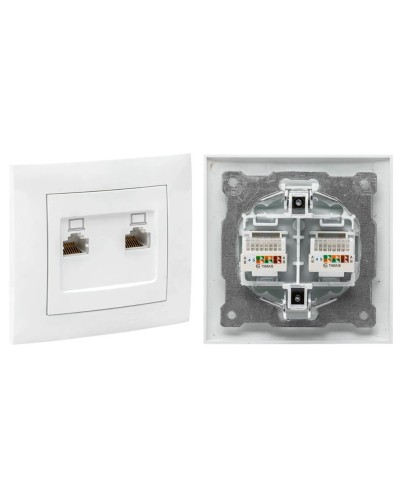 Валенсия розетка комп RJ-45 2-местная (EWK02-035-10). Розетка комп RJ-45 2-местная. EKF в Воронеже