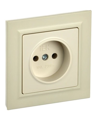Розетка без з/к РС10-1-0-БрКр бежевый BRITE (BR-R10-10-K10). Розетка без заземления без защитных шторок. IEK в Воронеже