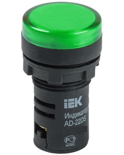Лампа AD22DS (LED)матрица D22мм зеленый 24В AC/DC (BLS10-ADDS-024-K06). Светосигнальный индикатор. IEK в Воронеже