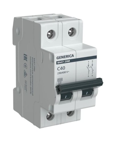 GENERICA ВА47-29М 2P C 40А 4,5кА (MVA21-2-040-C-G). Автоматический выключатель. IEK в Воронеже