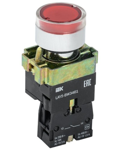 Кнопка LAY5-BW3461 с подсветкой красный 1з (BBT50-BW-K04). Кнопка с подсветкой. IEK в Воронеже