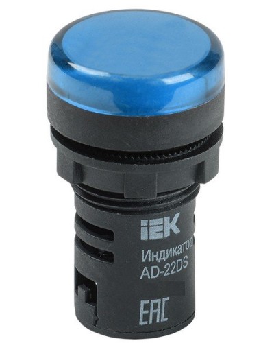 Лампа AD22DS (LED) матрица D22мм синий 24В AC/DC (BLS10-ADDS-024-K07). Светосигнальный индикатор. IEK в Воронеже