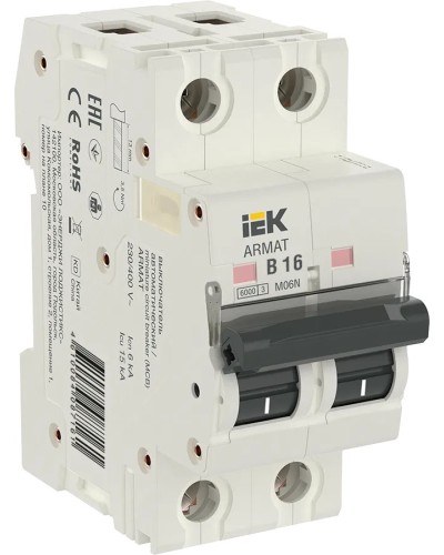M06N 2P B 16А 6кА ARMAT (AR-M06N-2-B016). Автоматический выключатель. IEK в Воронеже