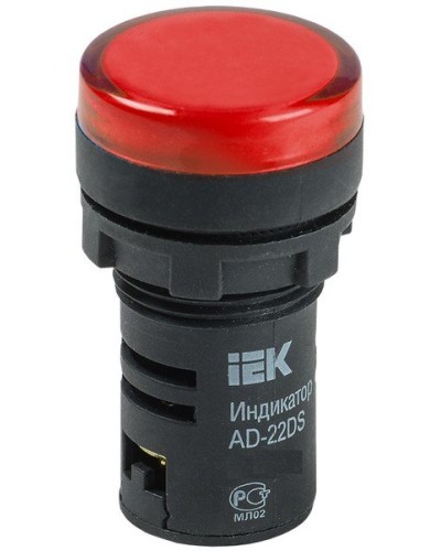 Лампа AD22DS (LED) матрица D22мм красный 12В AC/DC (BLS10-ADDS-012-K04). Светосигнальный индикатор. IEK в Воронеже
