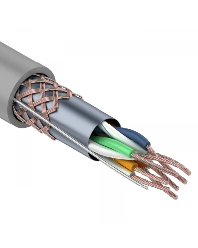 SF/UTP, CAT 5e, PVC, 4PR, 24AWG, INDOOR, STRANDED, серый, 305м, REXANT (01-0343). Кабель «витая пара» (LAN) для структурированных систем связи. Rexant в Воронеже