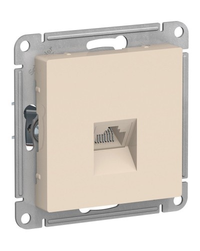 AtlasDesign розетка RJ45, кат. 5Е, 1-местная, скрытой установки, механизм, бежевый (ATN000283). Розетка компьютерная. Systeme Electric в Воронеже