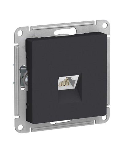 AtlasDesign розетка RJ45, кат. 5Е, 1-местная, скрытой установки, механизм, карбон (ATN001083). Розетка компьютерная. Systeme Electric в Воронеже
