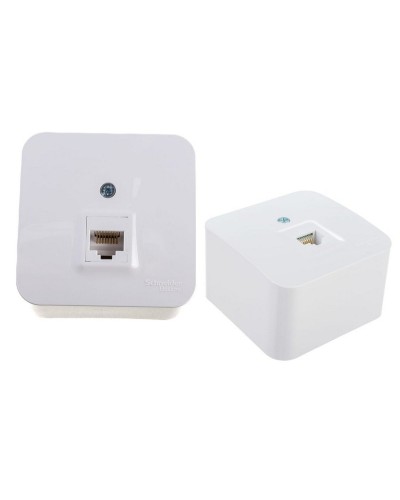BLANCA розетка RJ45 1-местная, кат. 5Е, открытой установки, белый (BLNIA045001). Розетка компьютерная с изолированной пластиной. Systeme Electric в Воронеже