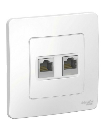 BLANCA розетка RJ45, 2-местная, кат. 5Е, скрытой установки, белый (BLNIS045451). Розетка компьютерная. Systeme Electric в Воронеже