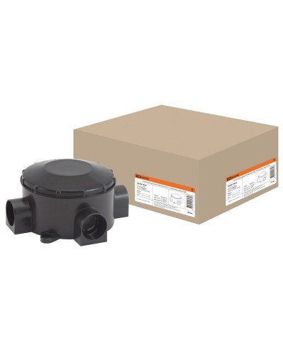 Распаячная коробка ОП D80х35мм, IP42, 3-х рожковая, черная TDM (SQ1401-4044). Распаячная коробка ОП. TDM ЕLECTRIC в Воронеже
