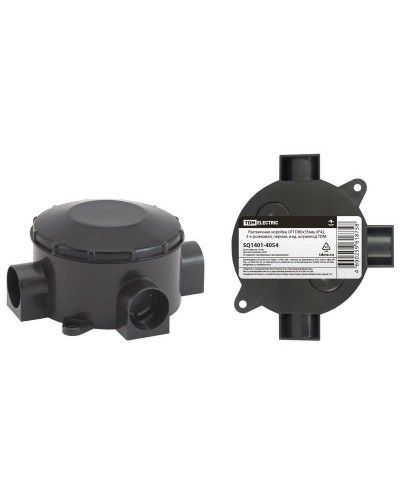 Распаячная коробка ОП D80х35мм, IP42, 3-х рожковая, черная TDM (SQ1401-4054). Распаячная коробка ОП. TDM ЕLECTRIC в Воронеже