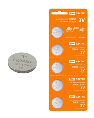 CR2430 Lithium 3V BP-5 TDM (SQ1702-0030). Элемент питания. TDM ЕLECTRIC в Воронеже
