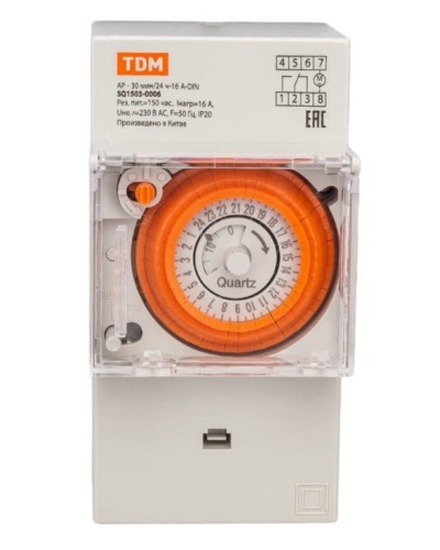АР-30мин/24ч-16А-DIN (3 модуля) TDM (SQ1503-0006). Аналоговое суточное реле. TDM ЕLECTRIC в Воронеже
