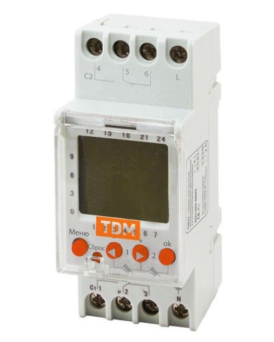 ТЭ822-2кан-1мин/7дн-44on/off-2х16А-DIN TDM (SQ1503-0003). Таймер электронный. TDM ЕLECTRIC в Воронеже