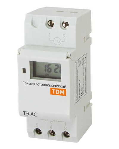 ТЭ-АС-1мин/24ч-8on/off-16А-DIN (астрономический) TDM (SQ1503-0023). Таймер электронный. TDM ЕLECTRIC в Воронеже
