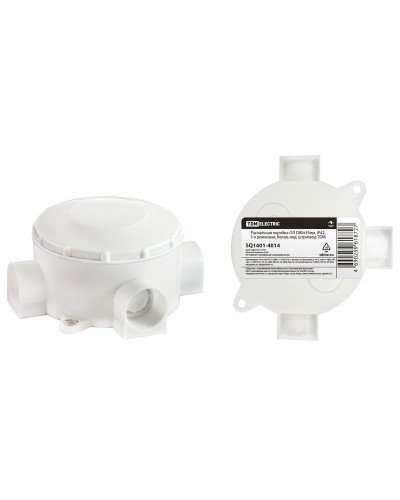 Распаячная коробка ОП D80х35мм, IP42, 3-х рожковая, белая TDM (SQ1401-4014). Распаячная коробка ОП. TDM ЕLECTRIC в Воронеже