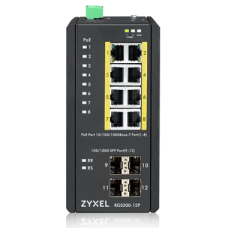 RGS200-12P-ZZ0101F. Промышленный L2 PoE+ коммутатор. ZYXEL