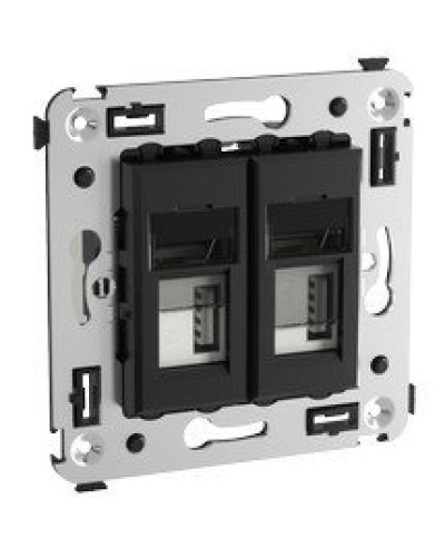 Розетка USB в стену Avanti черный квадрат (4402543). Розетка USB. ДКС в Воронеже