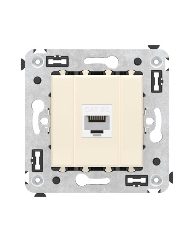 Розетка RJ-45 в стену, кат.5E, Avanti, одинарная, ванильная дымка (4405663). Розетка компьютерная. ДКС в Воронеже
