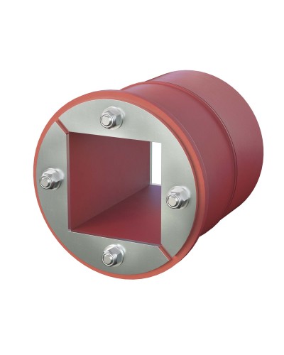 Проходка круглая, нержавеющая, D100х70 мм с проемом 60х60 мм (DXF3123): Проходка круглая, нержавеющая, с проёмом в Воронеже