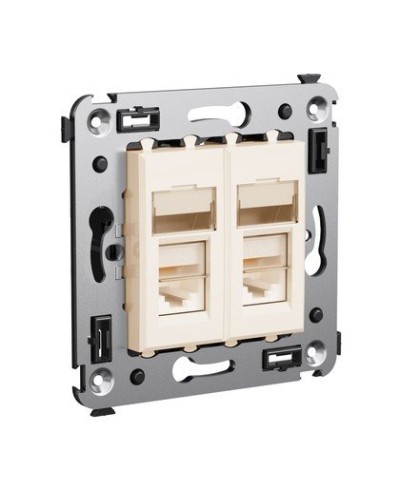 Розетка RJ-45 Avanti в стену двойная экранированная ванильная дымка (4405364). Розетка. ДКС в Воронеже