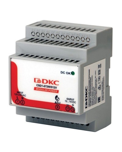 Источник питания однофазный 72Вт, 5А, 12В (XCSD1072W012VAA). Источник питания  MODULAR POWER однофазный. ДКС в Воронеже