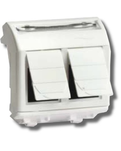 Розетка RJ-45 Brava 2 модуля белая (76656B): Розетка компьютерная с двумя разъёмами в Воронеже