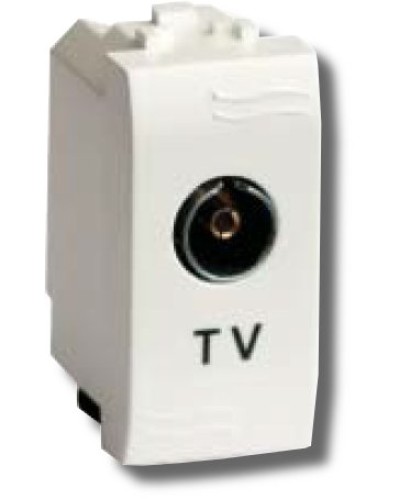 Розетка TV универсальная Brava 1 модуль белая (76721B): Розетка TV в Воронеже