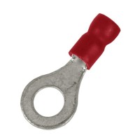 Наконечник НКИ 0,25-1,5 М4 (D4,3мм) с отверстием под винт (100 шт) (2A4P-EE-PVC). Наконечник с отверстием под винт и изолированным фланцем ПВХ. ДКС