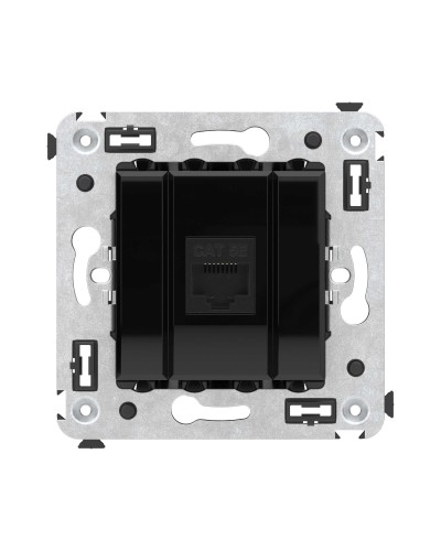 Розетка RJ-45 в стену, кат.5E, Avanti, одинарная, черный квадрат (4402663). Розетка компьютерная. ДКС в Воронеже