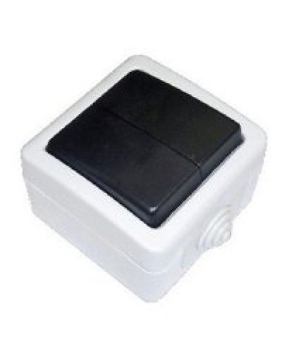 Переключатель двухклавишный 2-полюсный с 2 мест EF602SA, серый, LK Aqua (80006). Переключатель. Экопласт в Воронеже