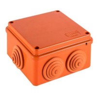 Коробка JBS100 100х100х55, 6 вых., 9P (0,15…4мм²) (43457HF): Коробка монтажная, огнестойкая, без галогена