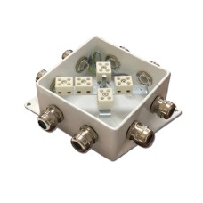 КМ-О (10к*6,0)-IP66-120х120, пять вводов: Коробка монтажная огнестойкая