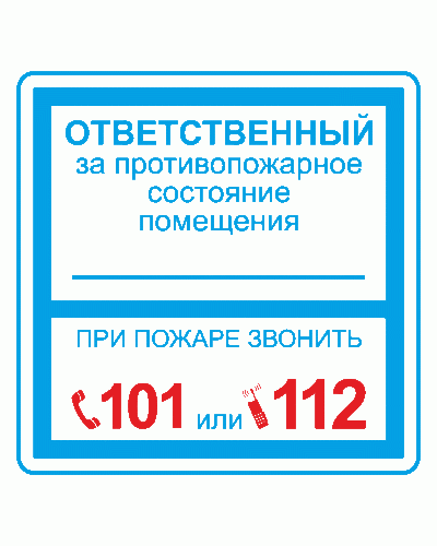 Плёнка (В 02) ответственный за противопожарное состояние (200х200). Пленка. Прочие российские в Воронеже