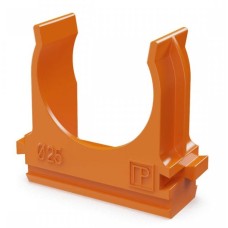 Крепёж-клипса для труб АБС-пластик оранжевая D25 (100 шт) (PR13.0065). Крепление для труб ПВХ. Промрукав