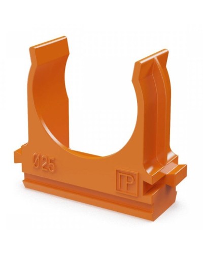 Крепёж-клипса для труб АБС-пластик оранжевая D25 (100 шт) (PR13.0065). Крепление для труб ПВХ. Промрукав в Воронеже