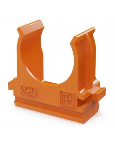 Крепёж-клипса для труб АБС-пластик оранжевая D20 (100 шт) (PR13.0064). Крепление для труб ПВХ. Промрукав в Воронеже